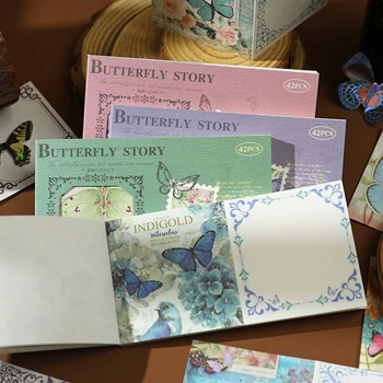 8packs/LOT Pengyou Butterfly Dream Stamp sorozat kreatív egyszerűség anyag csomag üzenet papír jegyzettömb