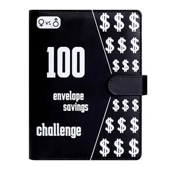 100 Boríték Pénzmegtakarítási kihívás Költségvetés-tervező Könyv készpénzes borítékkal Megtakarítási iratrendező pénzhez Borítékok pénzmegtakarításhoz