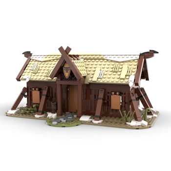 MOC Kreatív szakértői ötletek A viking ház Középkori modell építőelemek DIY Kockák összeszerelése Játékok gyerekeknek ajándékok