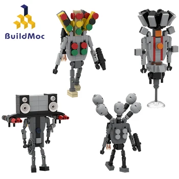 BuildMoc Skibidi WC operatőr Battle Pack építőelemek készlet Izzó Titán szörny kockák Játékok gyerekeknek Gyerek születésnapi ajándékok