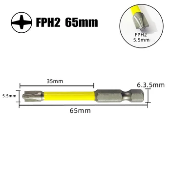 65mm 110mm mágneses speciális hornyolt keresztcsavarhúzó bit villanyszerelő számára FPH2 aljzathoz kapcsoló kéziszerszámok cserélhető alkatrészek