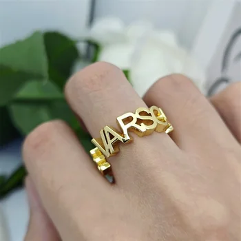 2023 személyre szabott rozsdamentes acél Verce tervezői gyűrű egyedi aranyozott Hallow Name fülbevaló nőknek Party ékszer ajándékok