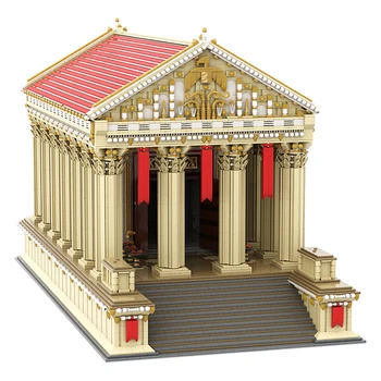 Gobricks MOC ókori római templom modell téglák DIY város utcakép Pantheon templom építőelemek készlet Oktató játékok ajándék