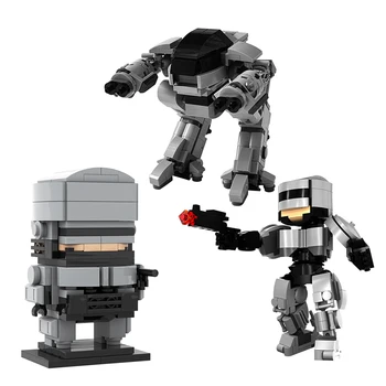 Gobricks Katonai fegyveres robot ED-209 Város Mechanikus Háborús Rendőrségek Figurák Jövő építőelemei Film RoboCoped játékok Gyerekek Gfit