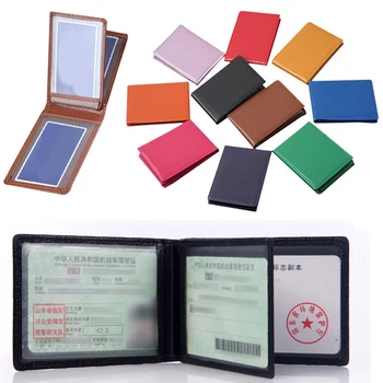egyszínű PU bőr vezetői engedély útlevél tartó borítója dokumentumok üzleti hitelkártya tulajdonos mappa utazási pénztárca tok