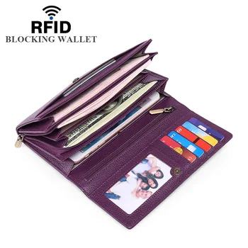 Női tengelykapcsoló valódi bőr pénztárca női hosszú pénztárca kártyatartó számára Női pénztárca pénztárca pénztárca