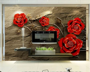 Beibehang Custom tapéta fotó dombormű háromdimenziós rózsa márvány TV kanapé háttér fal lakberendezés 3d tapéta falfestmény