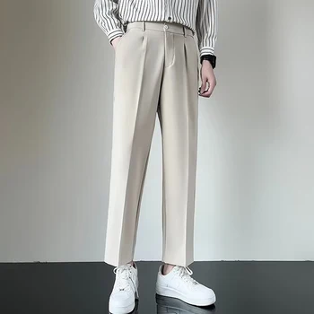 Pantalon De Vestir Para Hombres Őszi tavasz Férfi öltöny Nadrág Streetwear Divat Alkalmi Könnyű Vékony koreai nadrág