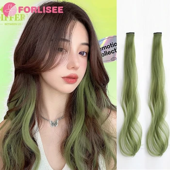 színes dopamin göndör hajhoz fülfesték tapasszal egy darabból álló zöld láthatatlan szőkítő hosszú hajcsík