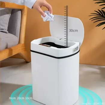 Szemét kapacitás indukciós hulladékkosár szemetes a nagy fürdőszoba vízálló Dustbin automata otthoni konyha intelligens