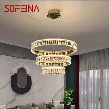 SOFEINA függő kristály függőlámpa Modern vintage LED luxusgyűrű csillár Lakberendezés nappalihoz Duplex villa