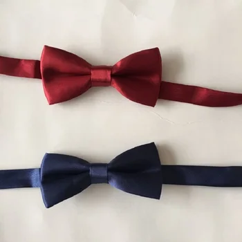HOOYI 2019 gyermek műselyem tömör 28 szín baba nyakkendő csokornyakkendő csomók csokornyakkendő