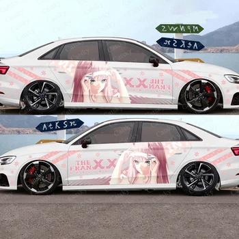ZERO TWO anime lány autó matrica oldalautó csomagolás jármű oldal grafika autó méret minta DIY autó matrica DARLING a FRANXX