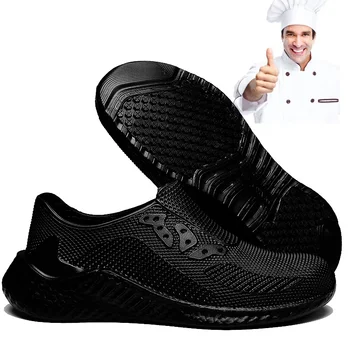 Professzionális szakács klumpák férfiaknak csúszásmentes olaj vízálló élelmiszer-kiszolgáló munka tornacipők Komfort alkalmi cipők