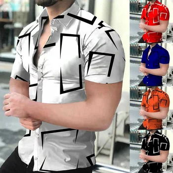 2023 Új, kiváló minőségű hawaii barokk rövid ujjú 3D nyomtatott férfi ing