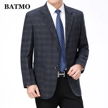 Batmo 2024 újonnan érkező, kiváló minőségű pamut kockás alkalmi blézer férfiak, férfi öltönyök dzsekik , férfiak 52