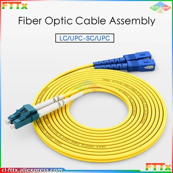 10 db/zsák LC UPC - SC UPC 3M egymódú Duplex száloptikai patch kábel LC-SC 2,0 mm vagy 3,0 mm FTTH száloptikai áthidaló kábel