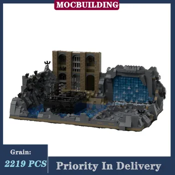 MOC kastély Batchave vízesés modell építőelemek Batmobil összeszerelés Filmsorozat gyűjtemény Játék ajándékok
