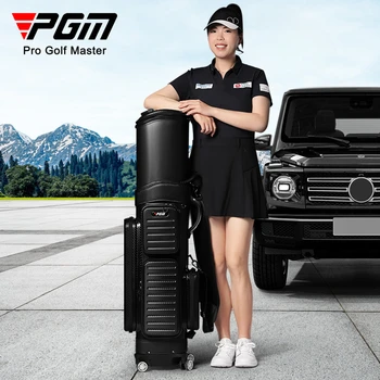 PGM Golf táska kerekekkel Rugalmas vámzárak Teljes test kemény héj Nagy kapacitású Golf Aviation Bag golf kellékek új QB142