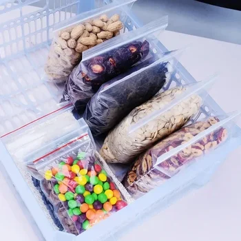 Ékszerek Élelmiszer-tárolás Visszazárható 100db/csomag Műanyag zacskók visszazárható Rendezze az átlátszó zacskót Vákuum Friss csomag lezárása