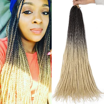 jamaicai szenegáli twist horgolt haj Full Star 1db 100g Ombre horgolt fonat szintetikus fekete lila zár hajcsavaró zsinór