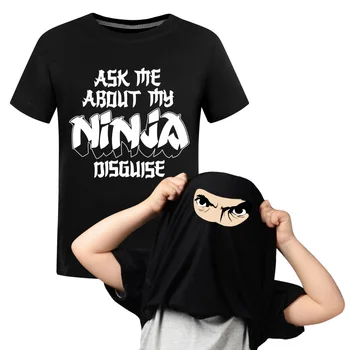A gyerekek a nindzsámról kérdeznek Álcázza Flip póló Vicces jelmez Grafika Fiú pamut póló Humor Ajándék Női felső póló