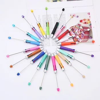 30db Business Four Color utántöltő gyöngyös toll Aranyos gyöngyözhető golyóstollak DIY kézzel készített ajándék színes ajándék golyóstoll íráshoz