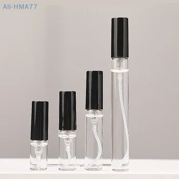 1Pcs 2ml 3ml 5ml 10ml Mini hordozható parfümös üveg spray újratölthető kozmetikai minta üveg palackozás üres tartály