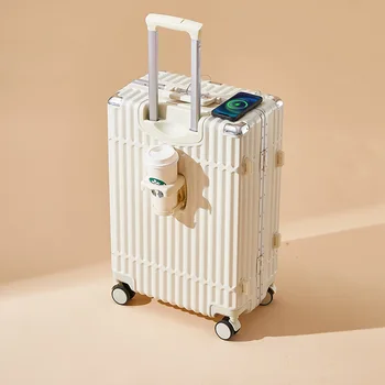 USB interfész bőrönd 28 hüvelykes szabadidős utazás univerzális kerék PVC belső patch táska poggyásztok
