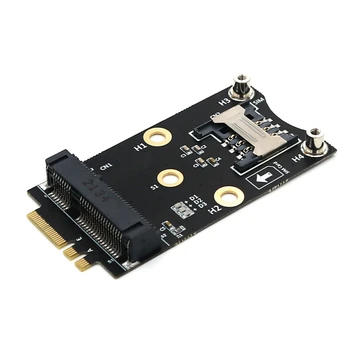 M.2 Wifi adapter Mini PCIE vezeték nélküli hálózati kártya M2 NGFF kulcshoz A + E Wifi kártya emelő SIM-kártya nyílással