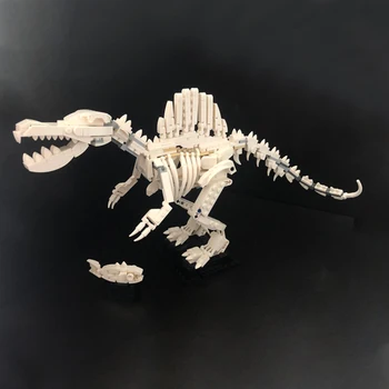 Gobricks MOC Spinosaurus dinoszaurusz csontváz építőelem készlet Dinoszaurusz fosszilis csontváz oktatás Kocka játékok gyermekeknek ajándék