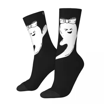 Hip Hop Vintage Cutie Ghost Crazy Férfi kompressziós zokni Unisex Line Harajuku varrat nélküli nyomtatott vicces újdonság Happy Crew zokni