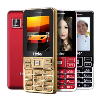 Haier M319 mobiltelefon fém keret 2,4 hüvelykes 2G GSM Dual Sim Bluetooth zseblámpa MP3 rádió kamera BigHorn nyomógombos mobiltelefon