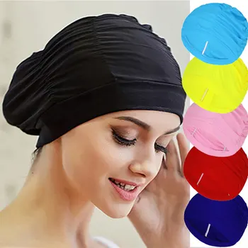 Úszó kalap Női Uniszex lányok Hosszú haj fürdősapka Úszósapka Stretch Drapper Free Size Úszómedence Sport rugalmas nylon turbán