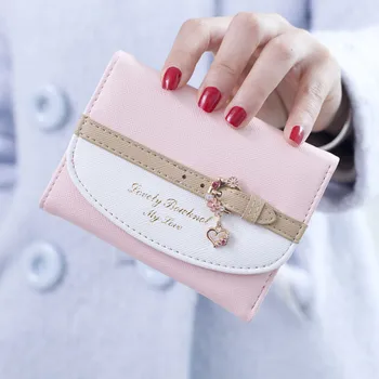 Nők Hölgy lány Aranyos mini pénztárca Elegáns kártyatartó érme pénztárca Kis PU bőr tengelykapcsoló kézitáska Divat szép pénztáska
