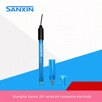 Shanghai Sanxin 201-a 201-c műanyag héjú pH kompozit elektróda, pH kompozit elektróda laboratóriumi használatra.