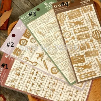 1db/lot Kawaii aranyozó bélyeg sorozat PVC kreatív dekoratív írószer matricák scrapbooking DIY napló album stick lable