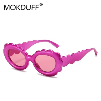 Új népszerű ovális női Y2K napszemüveg Hullámos szélkeret Retro árnyalatok UV400 felkapott punk cukorka színű napszemüveg