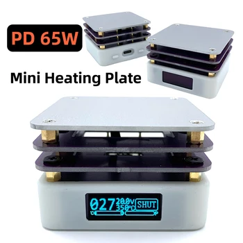 PD 65W Mini főzőlap OLED kijelző SMD előmelegítő C típusú előmelegítő fűtőlap NYÁK-laphoz Forrasztás Forrasztás deforrasztási javító eszköz