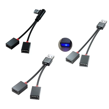 1 bemenet 2 kimenetű autós USB Splitter multifunkcionális adapter kábel Töltőkábel laptop bővítéshez Több elosztó 45BA