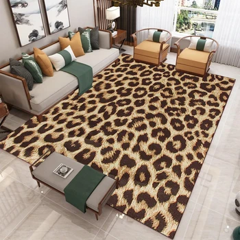 Leopárd szőnyeg Nappali Lakberendezés Kanapé Asztal Szőnyeg Európai csúszásgátló szék Párna Lounge szőnyegek Konyha hálószoba Padlószőnyeg