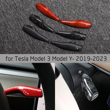 Tesla Model3 modellhez Y2017- 2023 autó irányjelző ablaktörlő kapcsoló fogantyú beágyazott burkolat autó szénszálas szépítő belső burkolat
