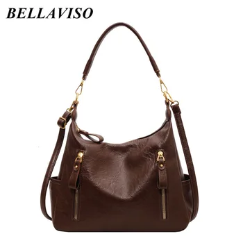 BellaViso Trendy női PU bőr táska válltáska Női finom, nagy kapacitású kézitáska Sokoldalú crossbody táskák BLSB-57
