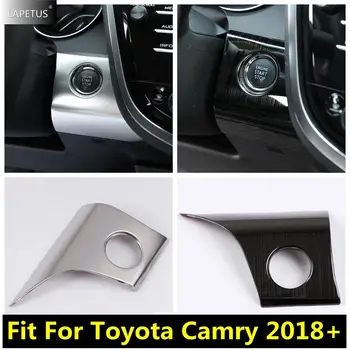 Autós kiegészítők Start Stop motor nyomógombos dekor Keret burkolat a Toyota Camry XV70 2018 -2023 Ezüst / Fekete Csiszolt