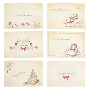 6db Karácsonyi téma Üdvözlőlapok Áldás borítékok Írópapír DIY ünnepi ajándék üdvözlőlap Aranyos karácsonyi borítékok