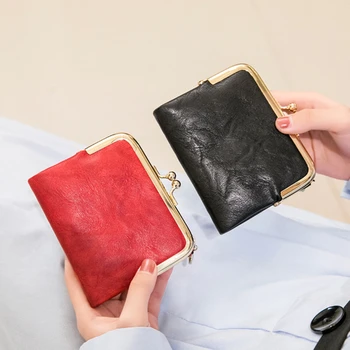 2023Mini Retro pénztárcák Lady rövid pénztárca érme pénztárca kulcs fülhallgató színes pénztárca csattal Multifunkcionális összecsukható pénztárca kártyatáska