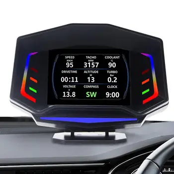  Car Head Up Display univerzális head-up kijelző Digitális GPS sebességmérő OBD2 autó Hud head-up kijelző sebességtúllépésre figyelmeztető jelzéssel és