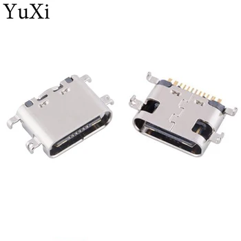 YuXi 10PCS/LOT Micro USB JACK 3.1 C típusú 16pin SMD 90 fokos anya csatlakozó mobiltelefonhoz Töltőport Töltőaljzat
