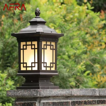 AFRA kültéri klasszikus oszloplámpa Egyszerű elektromosság LED oszloplámpa vízálló villa udvar retro kerti táj