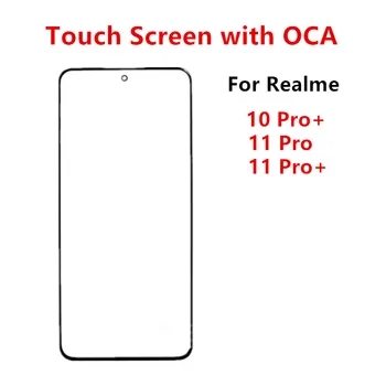  Érintőképernyő a Realme 10 11 Pro Plus előlapi LCD kijelzőhöz Külső üvegborítás lencsejavítás Alkatrészek cseréje + OCA
